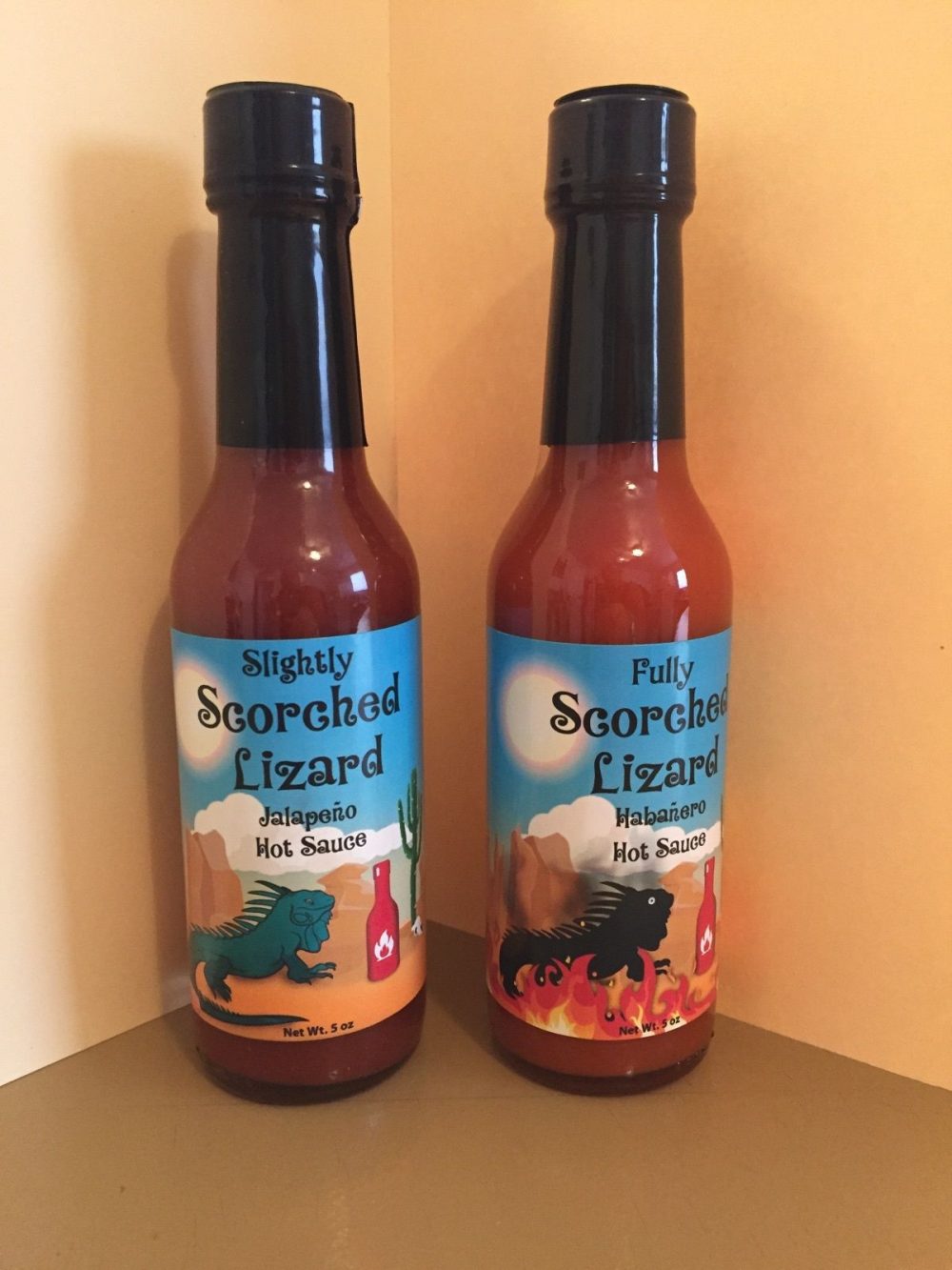 SCORCHIE’S SLIGHTLY AND FULLY SCORCHED LIZARD HOT SAUCE 5oz Scorched