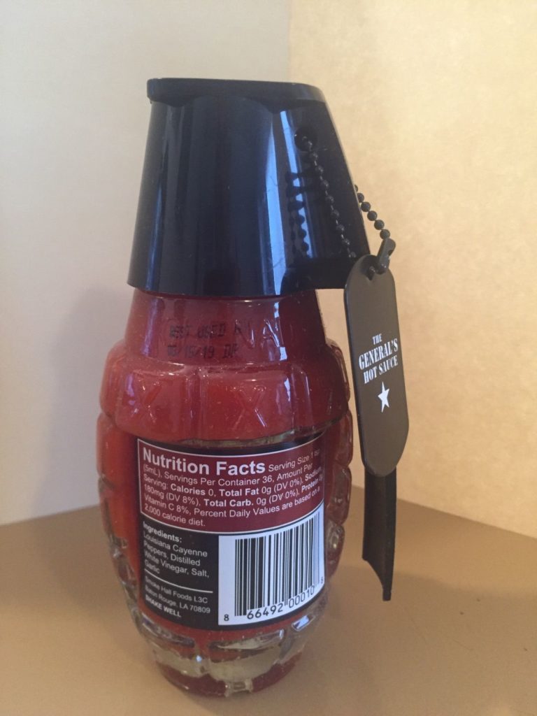 THE GENERAL’S HAND GRENADE DEAD RED HOT SAUCE 6oz Scorched Lizard Sauces
