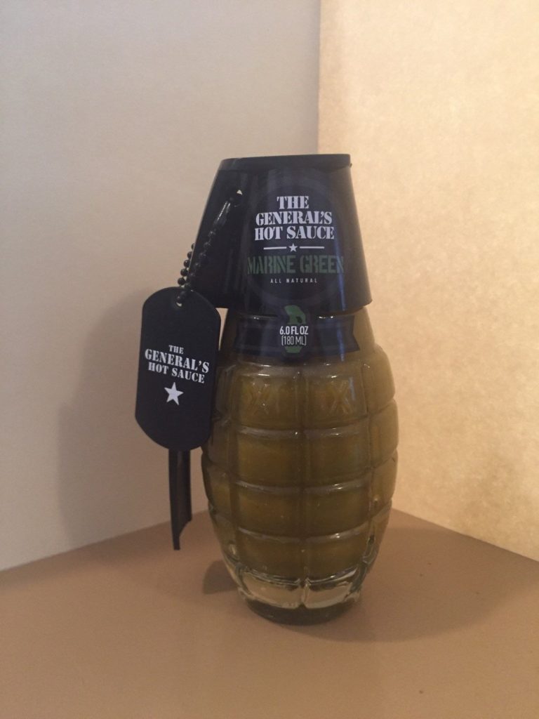THE GENERAL’S HAND GRENADE MARINE GREEN HOT SAUCE 6oz Scorched Lizard