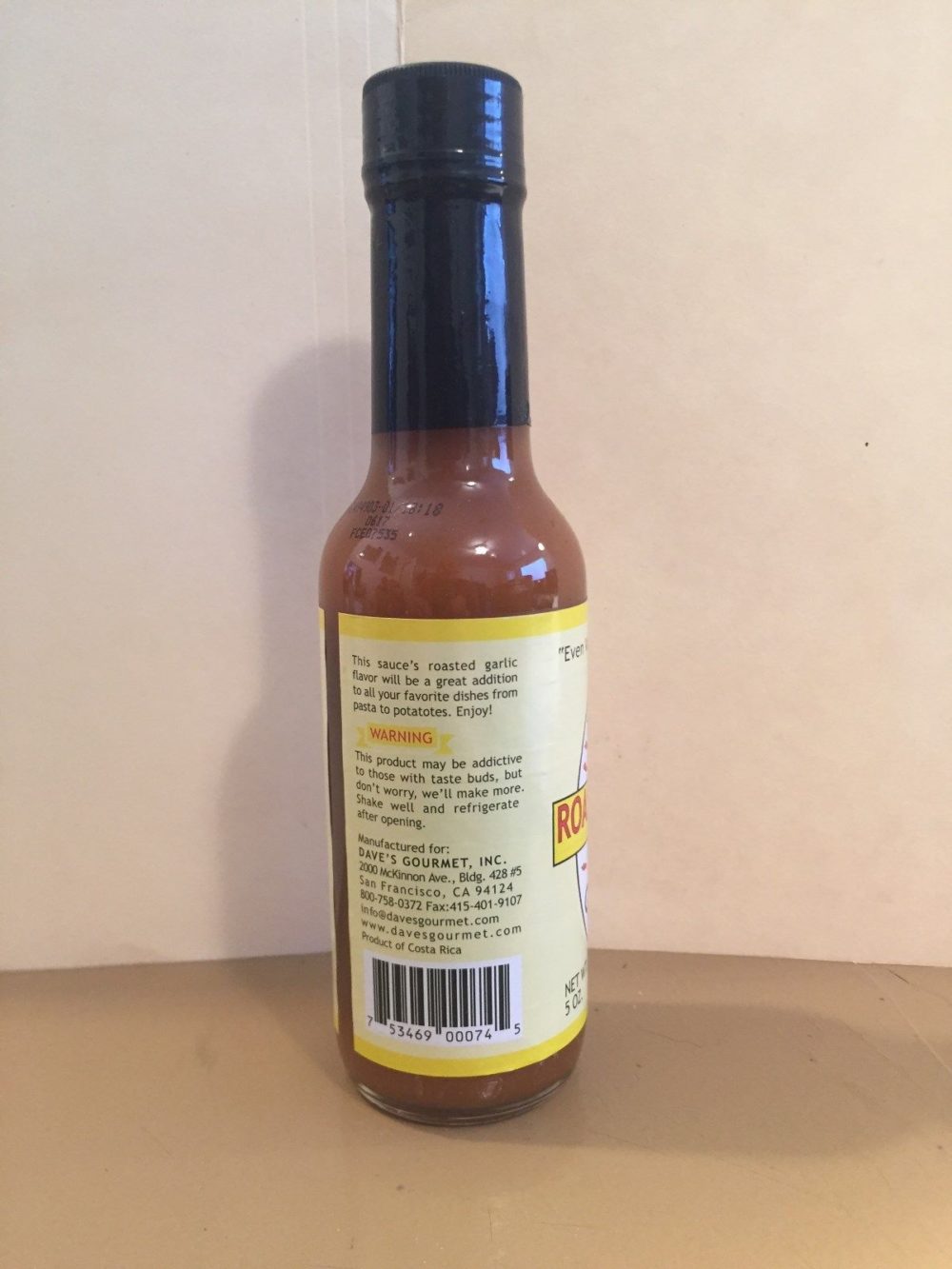 DAVE’S GOURMET ROASTED GARLIC HOT SAUCE 5oz Scorched Lizard Sauces